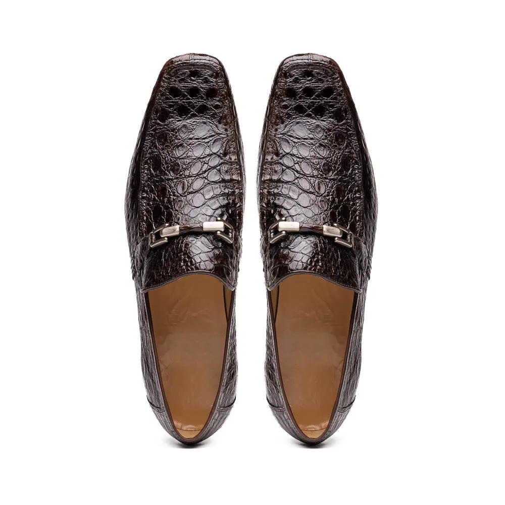 Marco Di Milano Fabro in Brown Caiman Bit Loafers