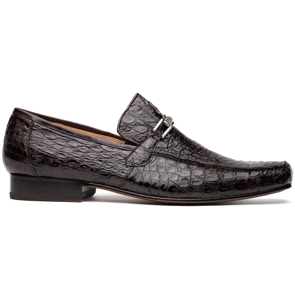 Marco Di Milano Fabro in Brown Caiman Bit Loafers