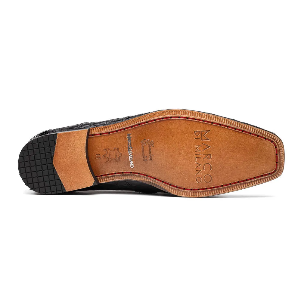 Marco Di Milano Fabro in Brown Caiman Bit Loafers