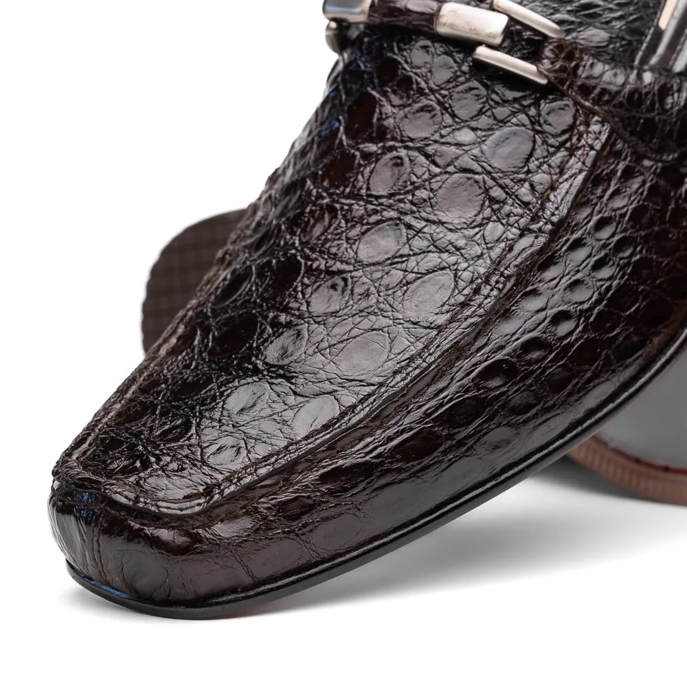Marco Di Milano Fabro in Brown Caiman Bit Loafers