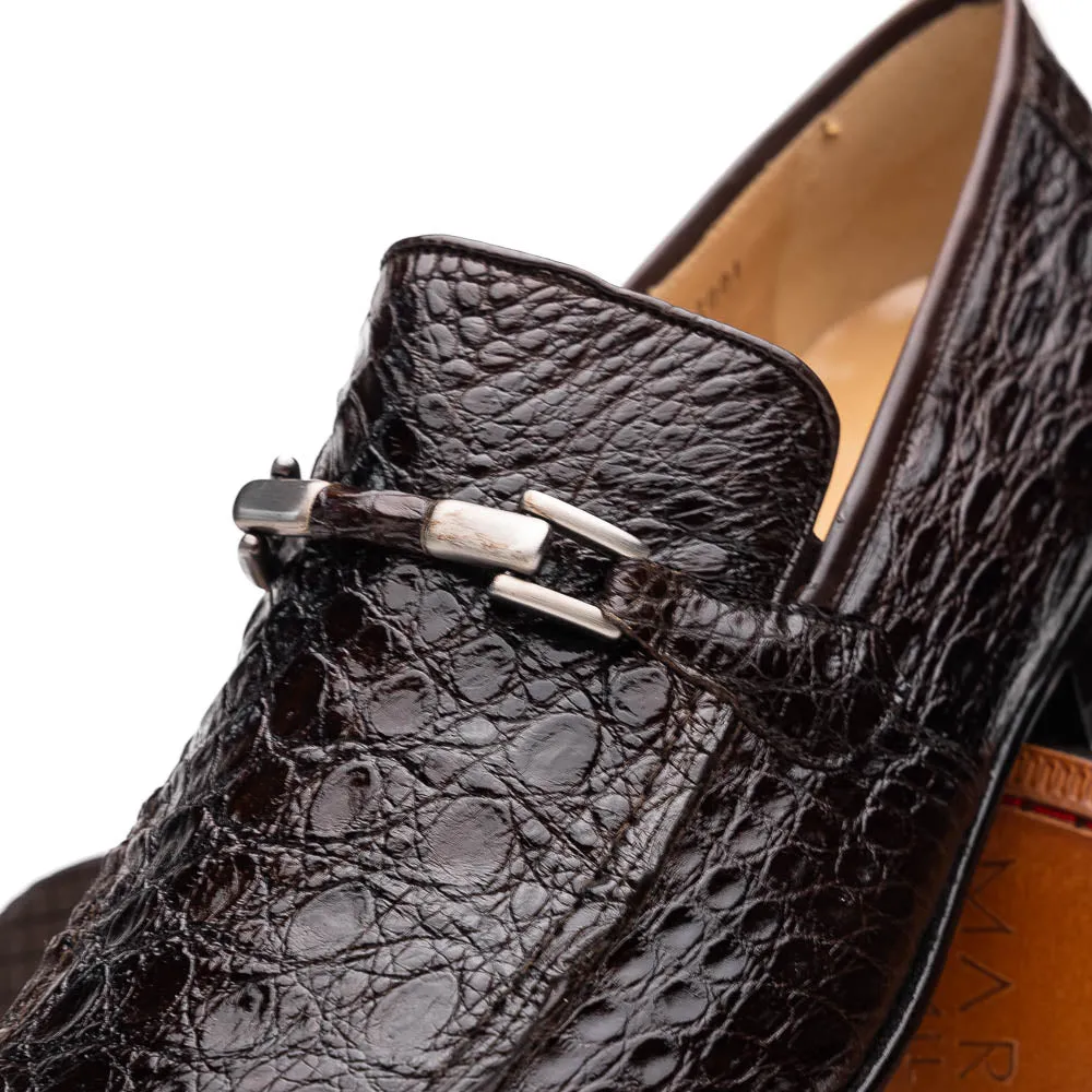 Marco Di Milano Fabro in Brown Caiman Bit Loafers