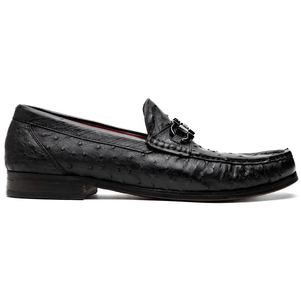 Marco Di Milano Ferrioni in Black Ostrich Bit Loafers