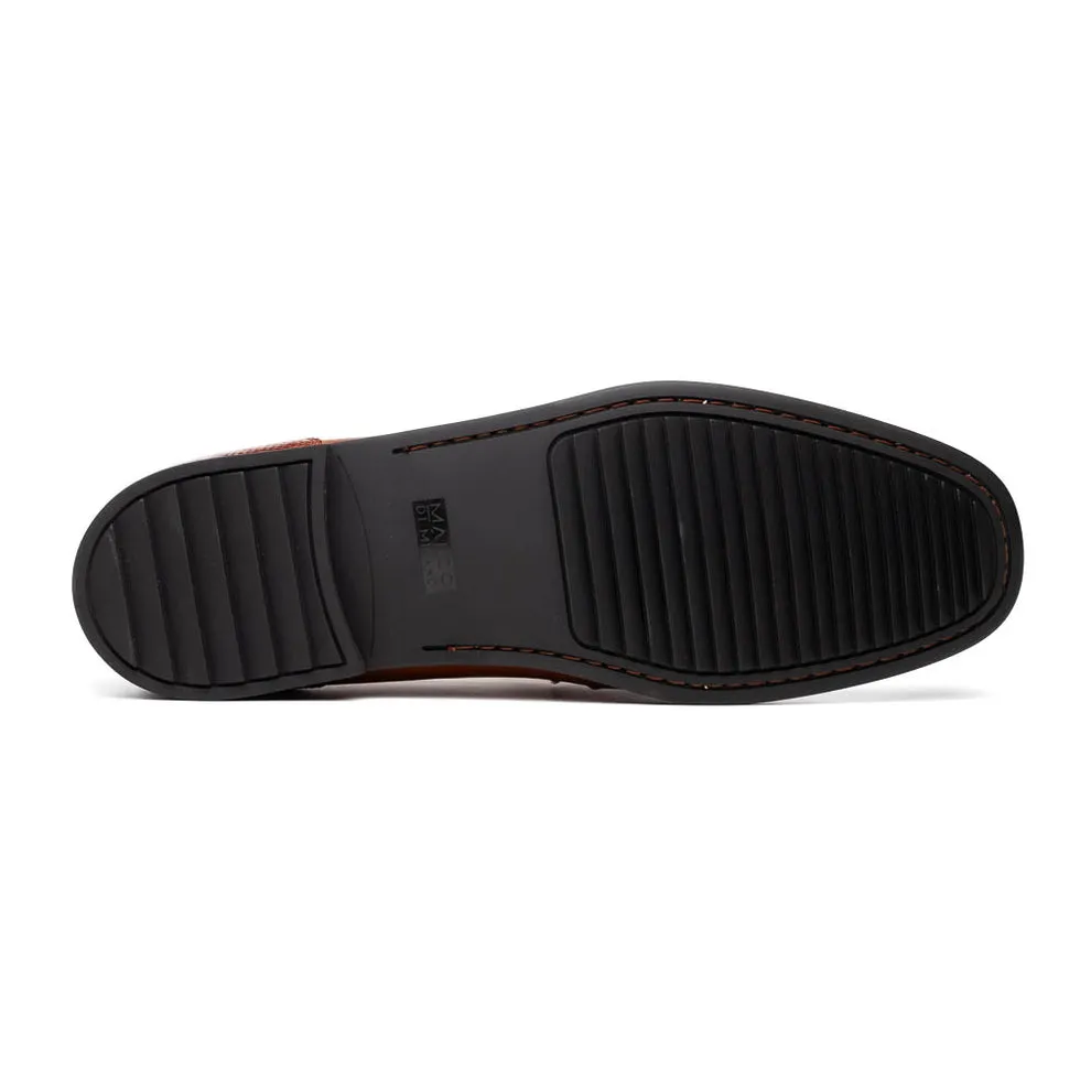 Marco Di Milano Hugo Cognac Lizard & Calfskin Bit Loafers
