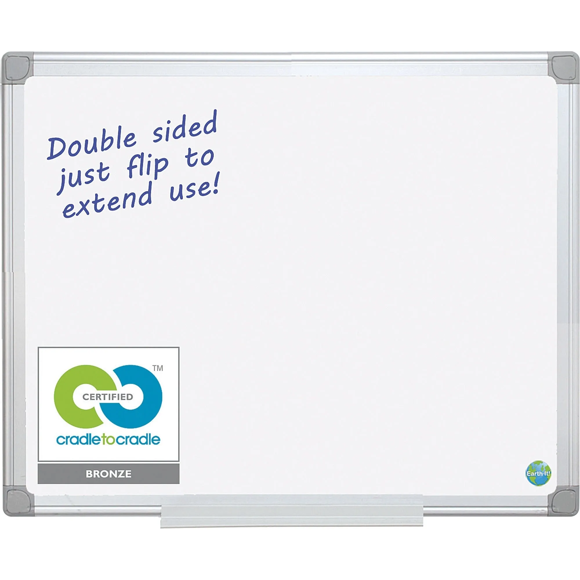 MasterVision Earth Silver Easy-Clean Dry-erase Board