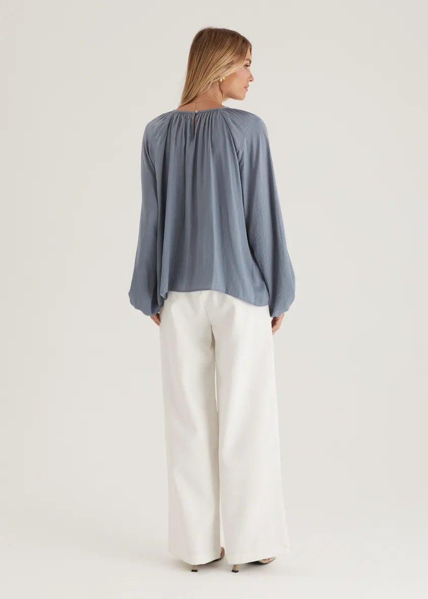 Memphis Blouse - Steel Blue
