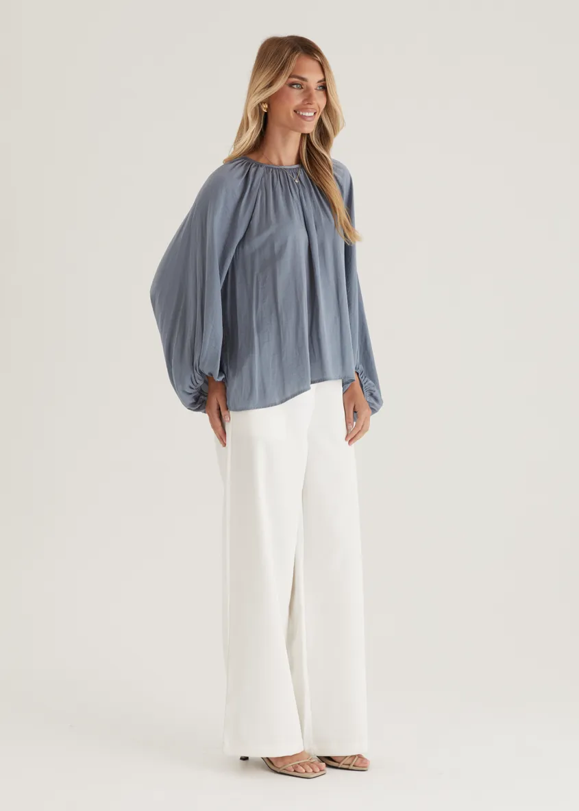 Memphis Blouse - Steel Blue