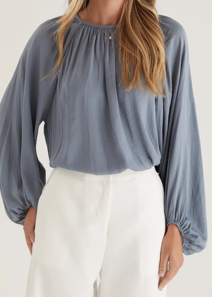Memphis Blouse - Steel Blue