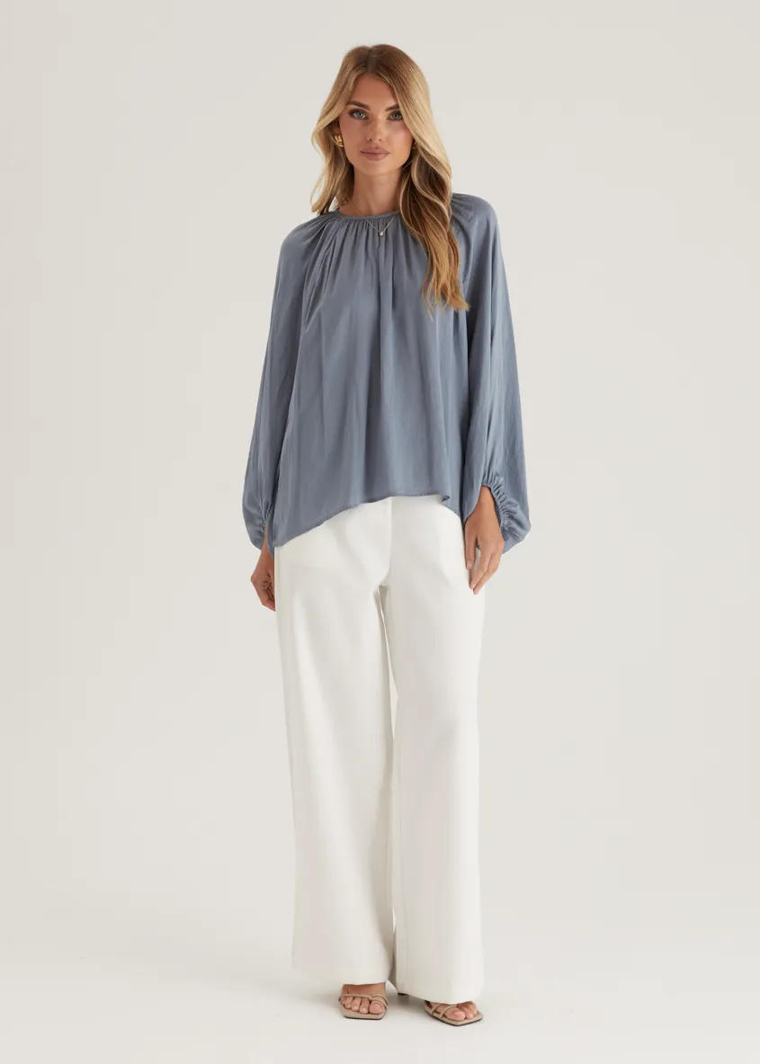Memphis Blouse - Steel Blue