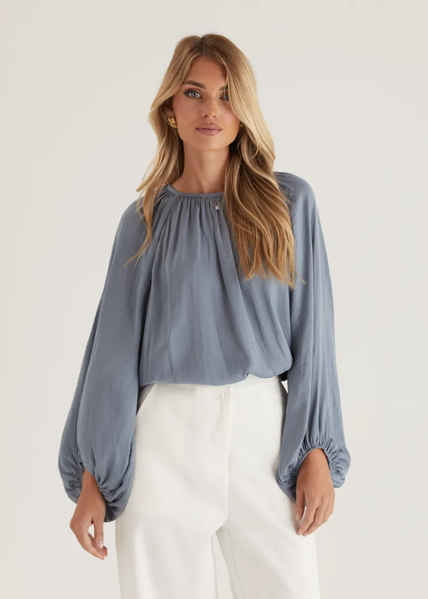 Memphis Blouse - Steel Blue