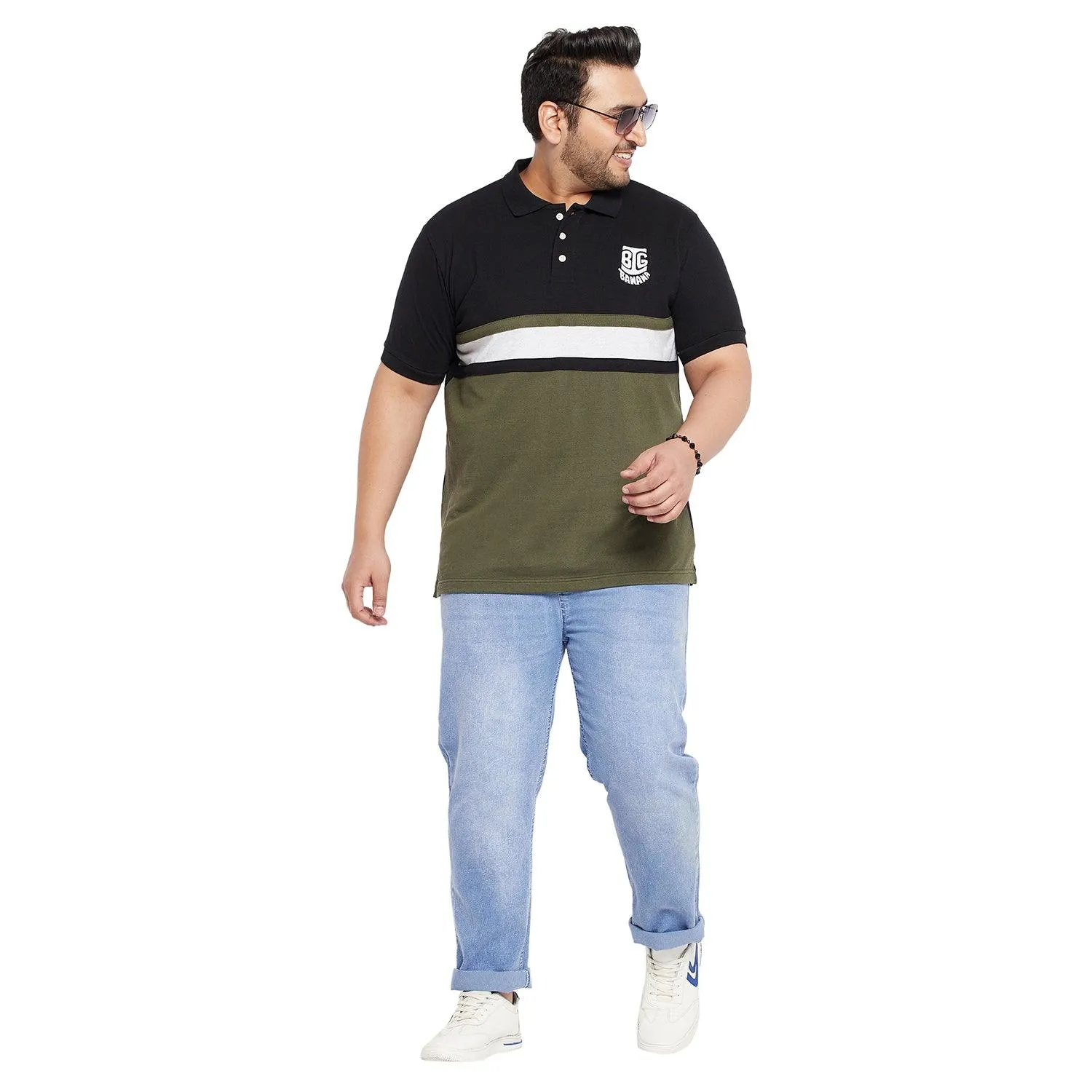 Men Plus Size Feedo Washed Indigo Denim