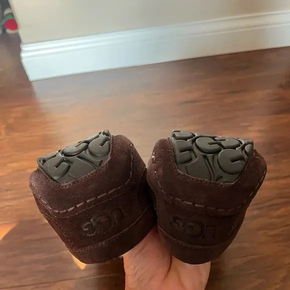 Men’s Ascot UGG leather slippers- Size 17 Dark brown NWOT