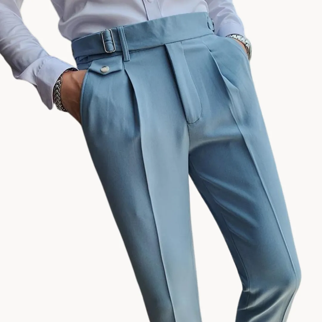 Men’s Pleated Trousers – Tailored Fit – Adjustable Waist Tabs – Smart Look – Elegant Occasionwear