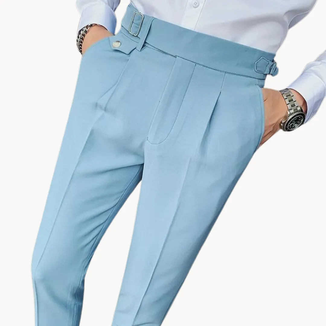 Men’s Pleated Trousers – Tailored Fit – Adjustable Waist Tabs – Smart Look – Elegant Occasionwear