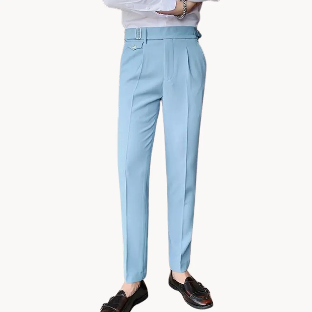 Men’s Pleated Trousers – Tailored Fit – Adjustable Waist Tabs – Smart Look – Elegant Occasionwear