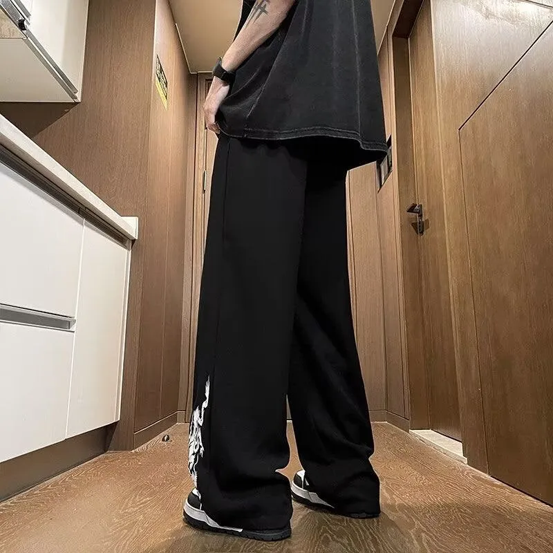 Men's Premium Ice Silk Pants | Summer Thin Straight-Leg Embroidered National Style Casual Trousers