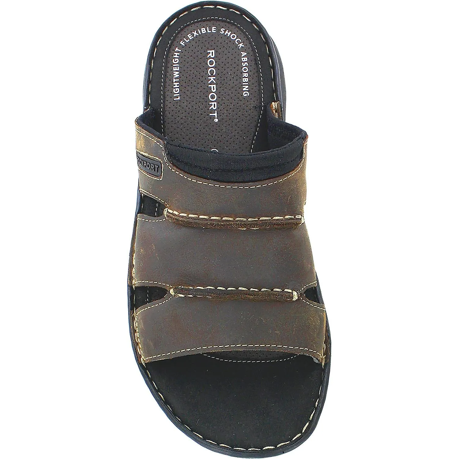 Men's Rockport Darwyn Slide Brown Leather