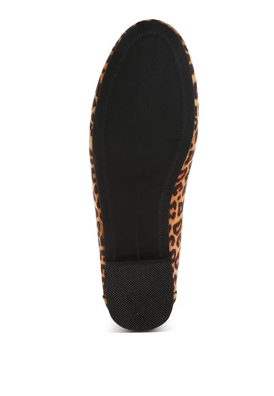 Meopa Horsebit Studs Leopard Print Loafers