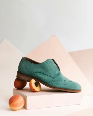 Mint Green Suede Brogues