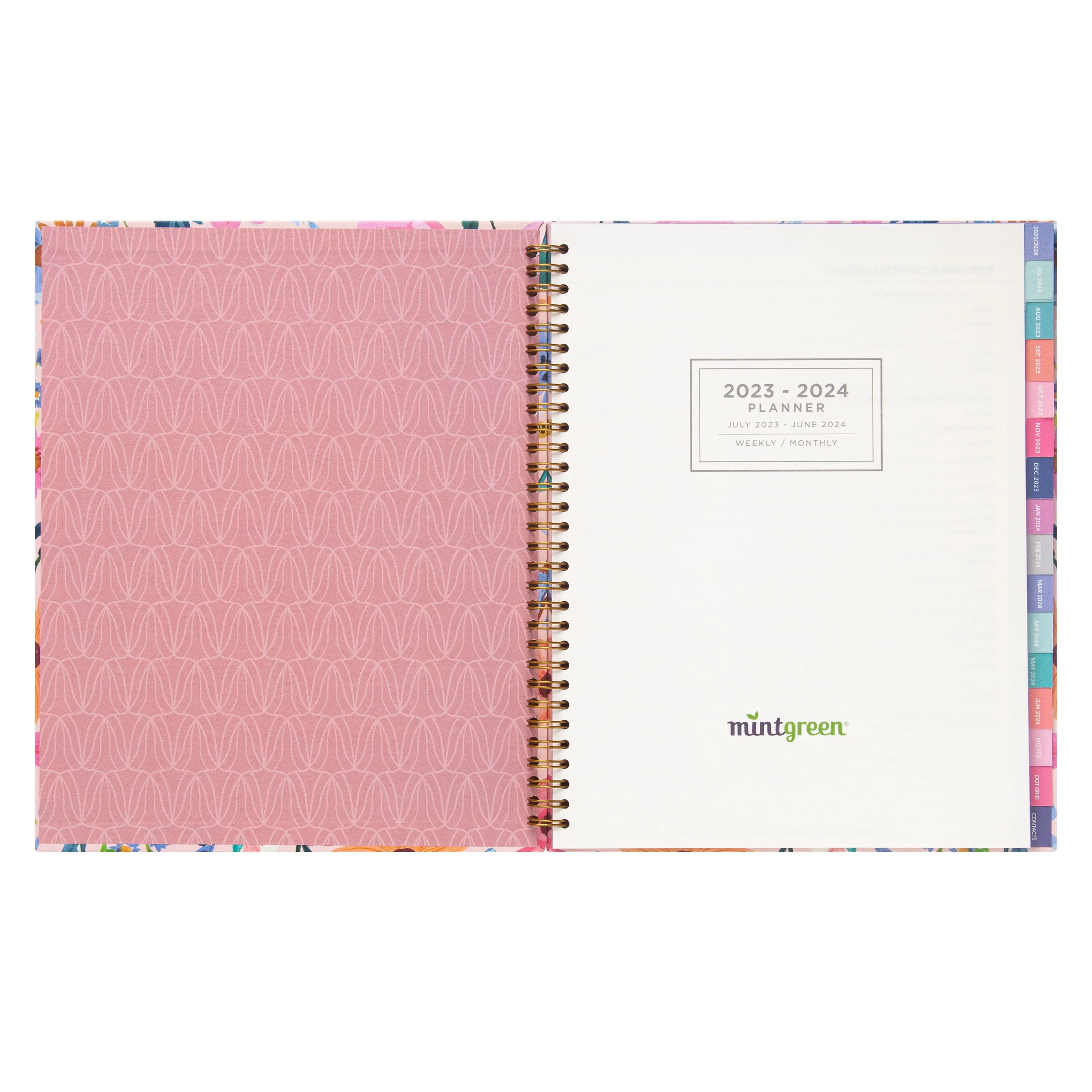 Mintgreen 2023-2024 Weekly/Monthly Planner - 8.5" x 10.5" Hardcover Eco-Friendly