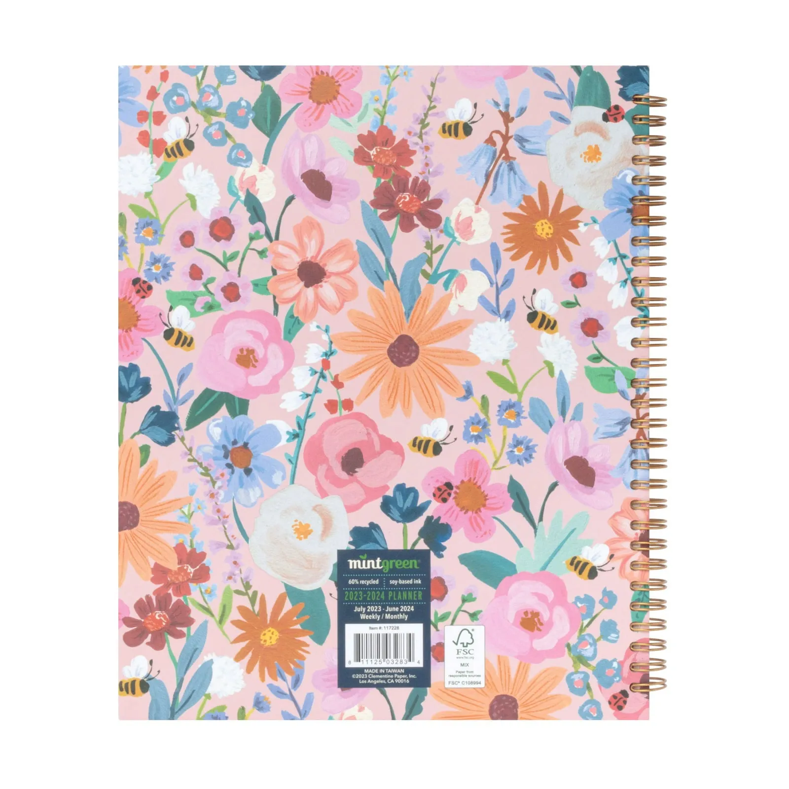 Mintgreen 2023-2024 Weekly/Monthly Planner - 8.5" x 10.5" Hardcover Eco-Friendly