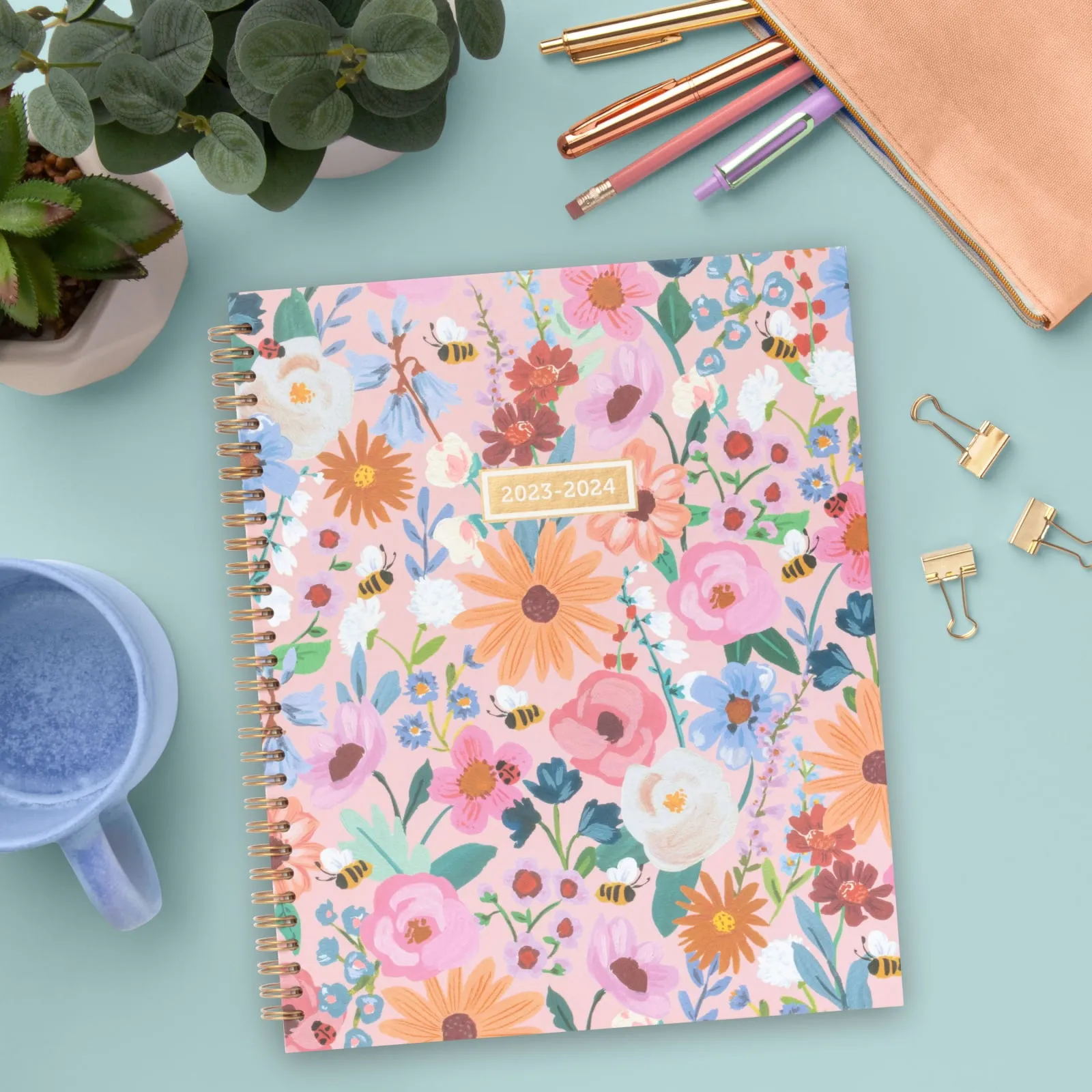Mintgreen 2023-2024 Weekly/Monthly Planner - 8.5" x 10.5" Hardcover Eco-Friendly