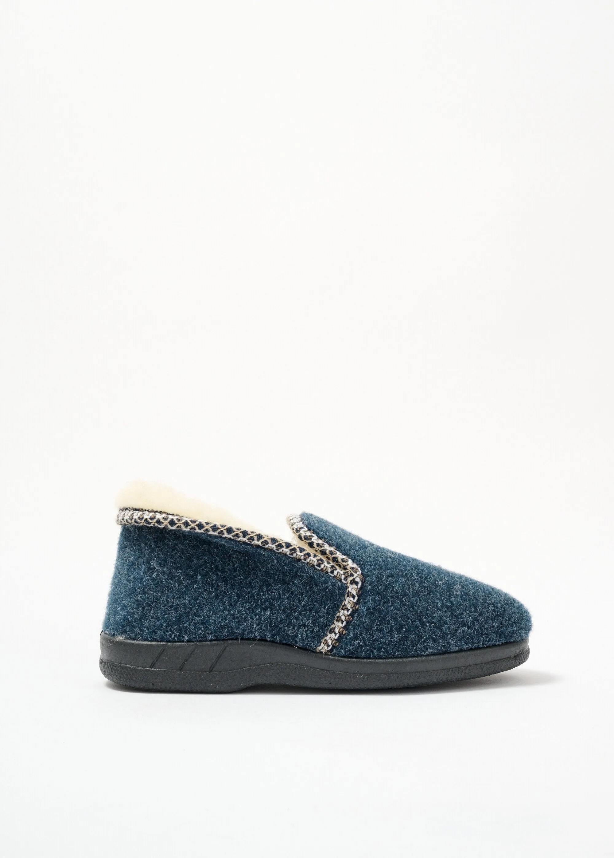 Mixed wool-filled slippers comfort width