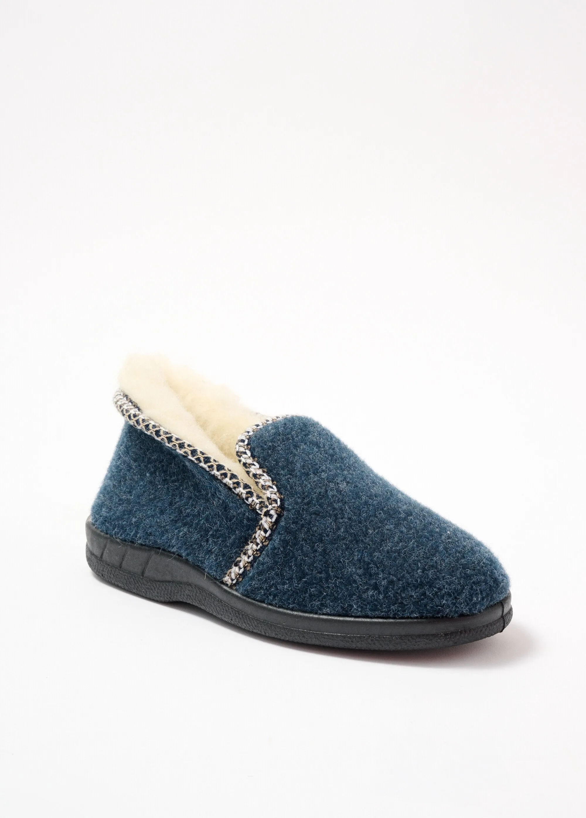 Mixed wool-filled slippers comfort width
