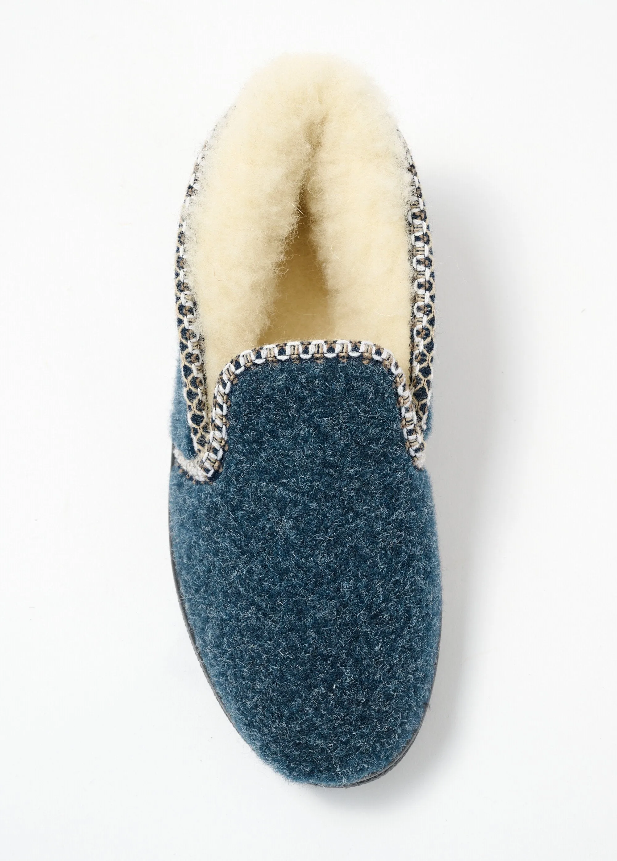 Mixed wool-filled slippers comfort width