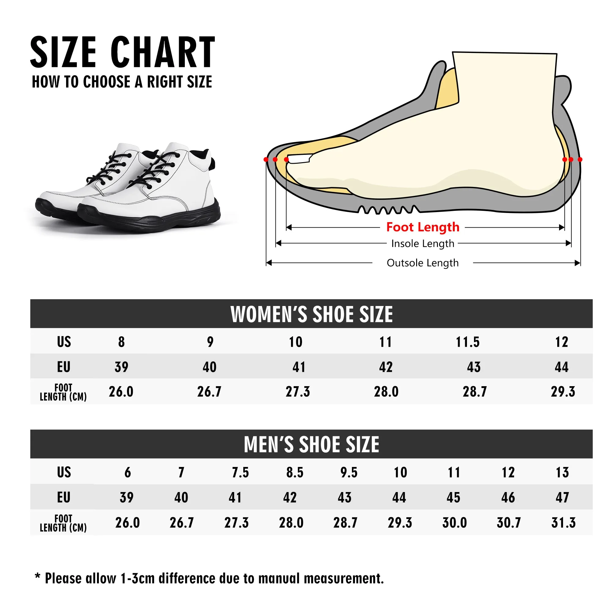 Muscle Body Mens High Top Chunky Sneakers