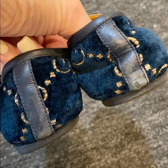 Navy Gucci loafers