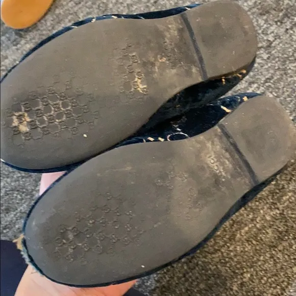 Navy Gucci loafers
