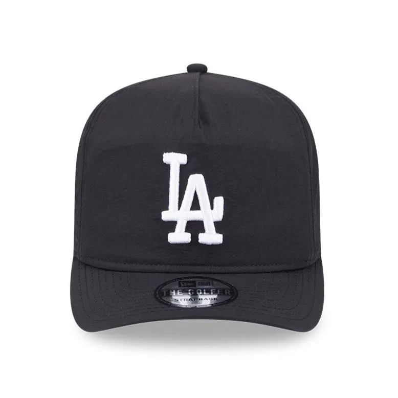 New Era Golfer Everyday Nylon Los Angeles Dodgers Strapback Hat - Black