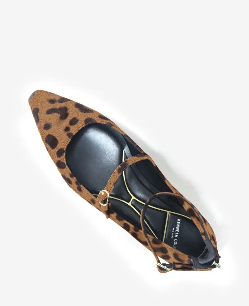 Nolita Leopard Suede Ankle Strap Mary Jane Flat