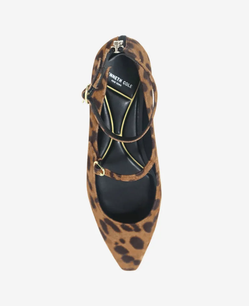 Nolita Leopard Suede Ankle Strap Mary Jane Flat