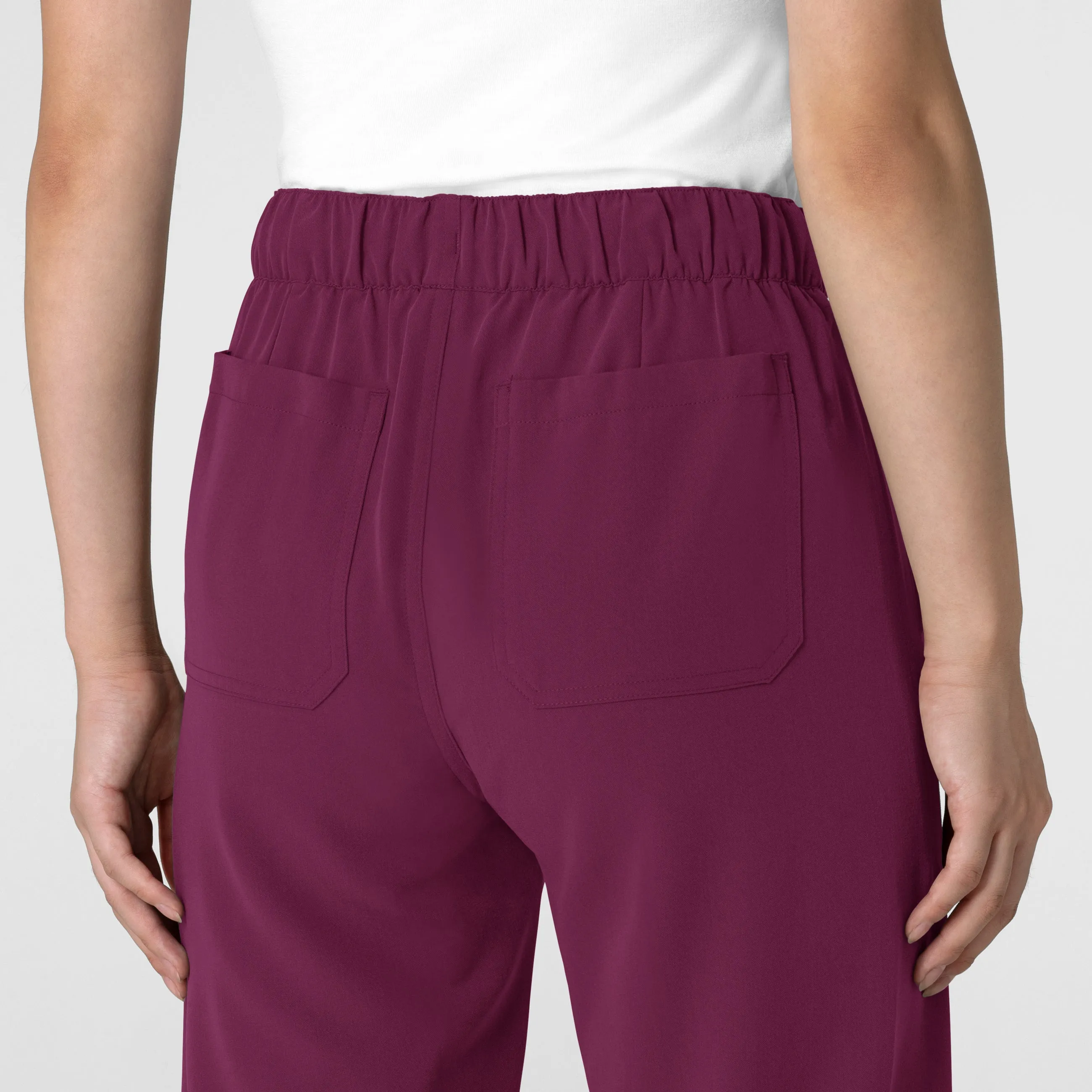 Nova 5232 Stovepipe High-Low Hem Scrub Pants Wine