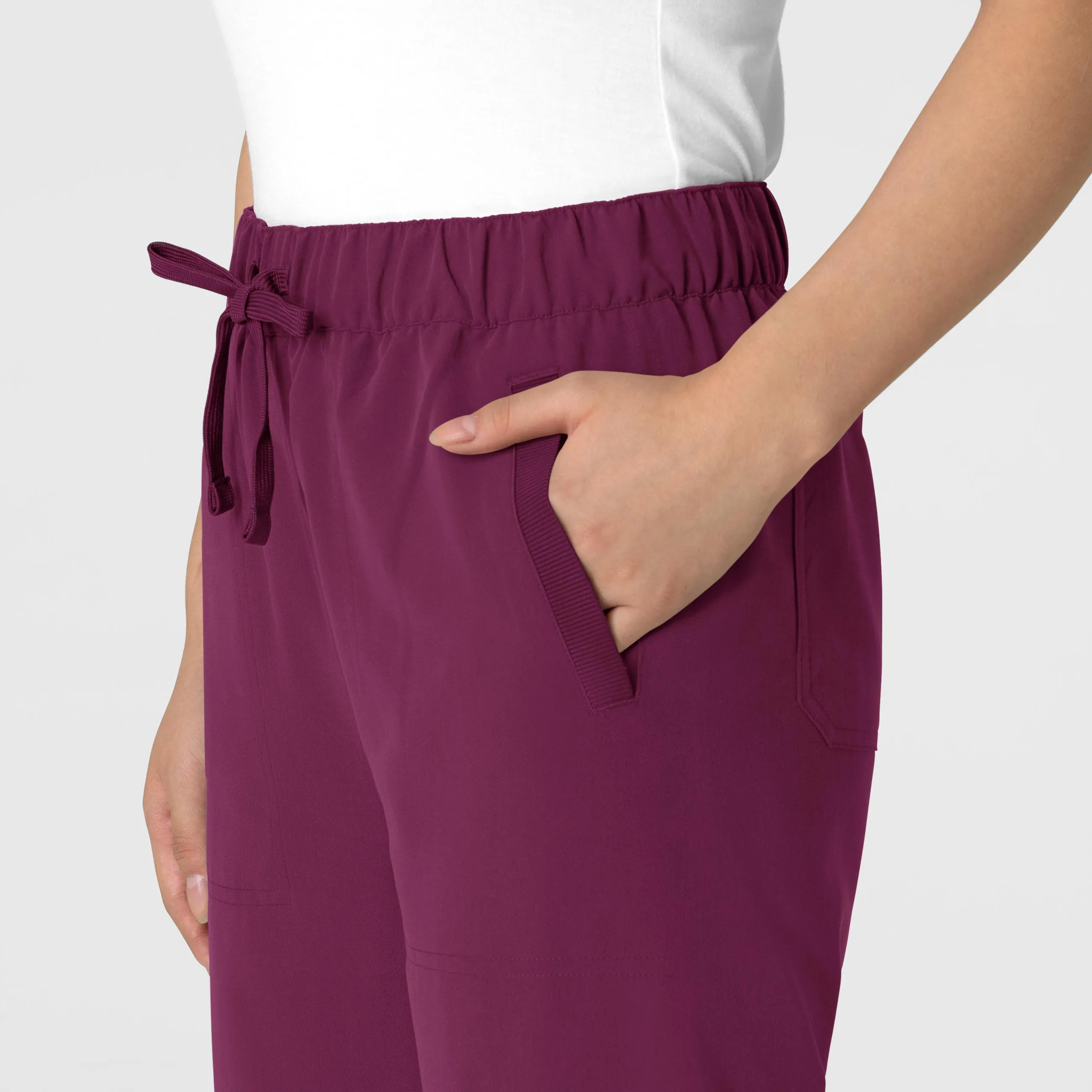 Nova 5232 Stovepipe High-Low Hem Scrub Pants Wine