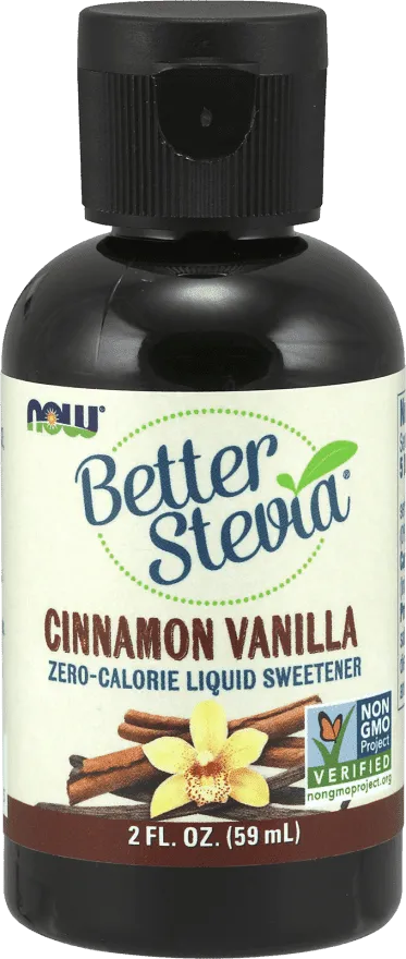 NOW Better Stevia Zero-Calorie Sweetener - Cinnamon Vanilla (60 mL)