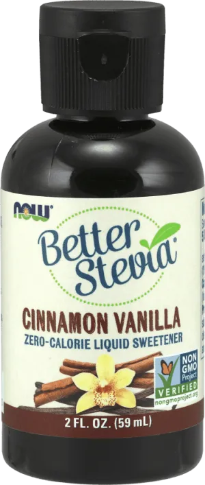 NOW Better Stevia Zero-Calorie Sweetener - Cinnamon Vanilla (60 mL)