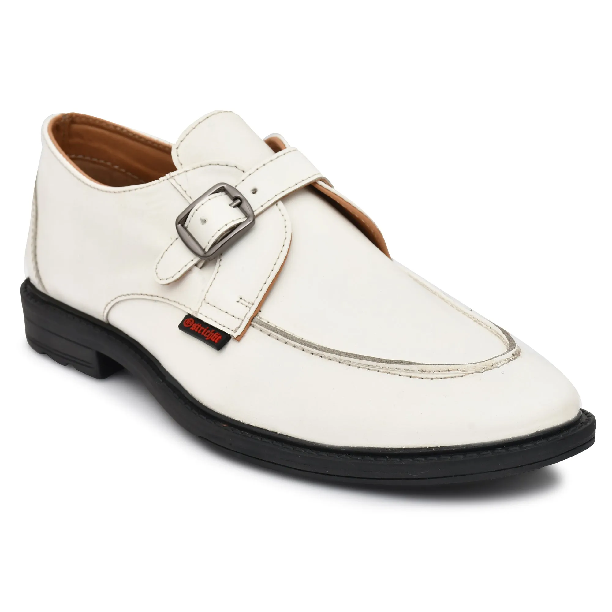 Ostrichfit Mens White Leather Loafers Art No 6509 WHT