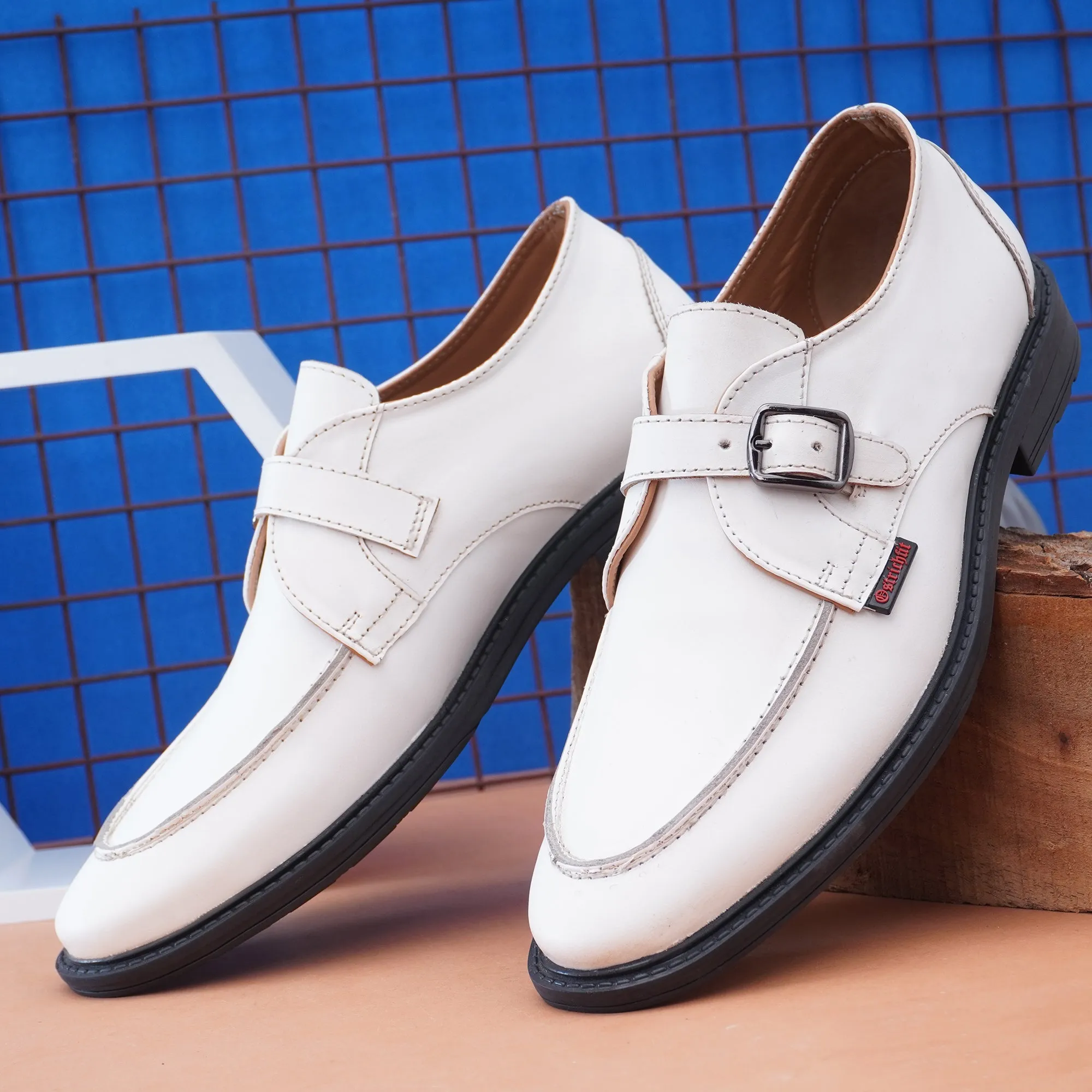 Ostrichfit Mens White Leather Loafers Art No 6509 WHT