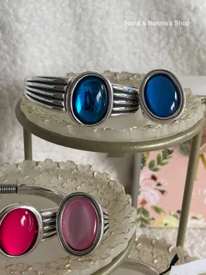 Oval stone bangle by Andrea's Designer