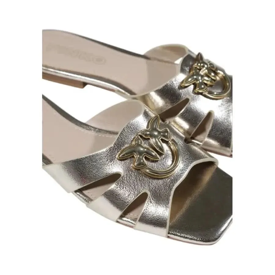 Pinko Women's Leather Slippers Gold Elegant Spring/Summer