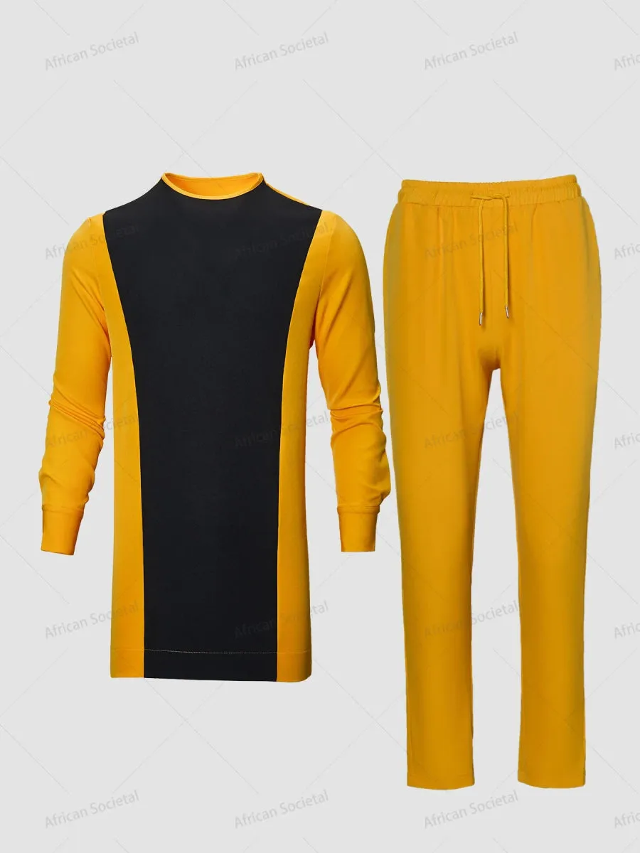 Premium Nigerian African Men’s 2-Piece Traditional Outfit – Stylish Shirt & Pants Set
