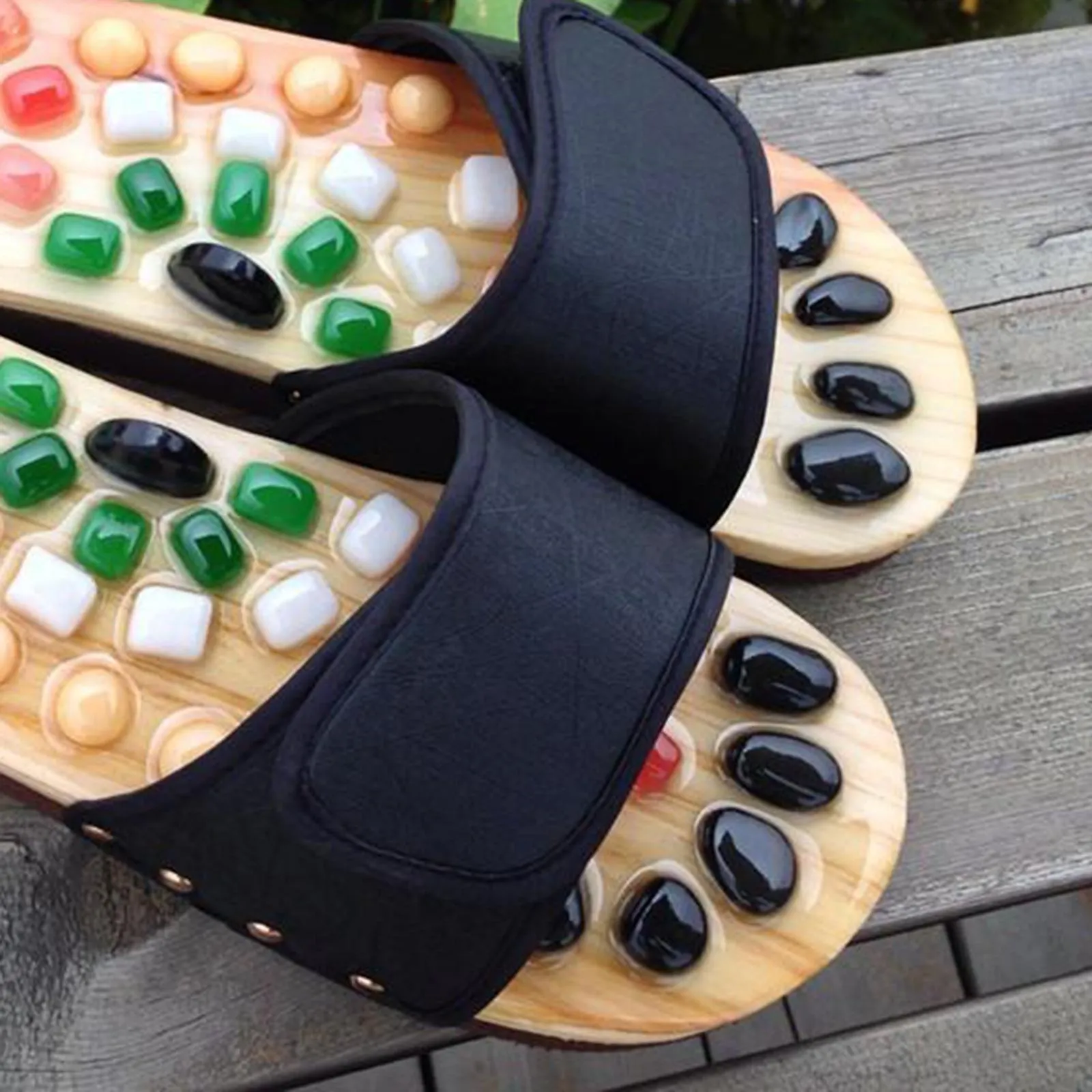 Premium Reflexology Foot Massager Sandals - Adjustable Acupressure Slippers for Stress Relief and Comfort - Non-Slip EVA Design, Easy to Clean, Fits Men and Women