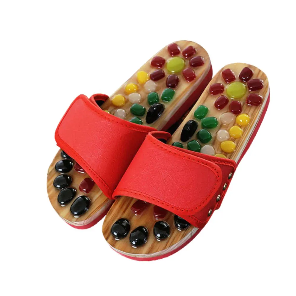 Premium Reflexology Foot Massager Sandals - Adjustable Acupressure Slippers for Stress Relief and Comfort - Non-Slip EVA Design, Easy to Clean, Fits Men and Women