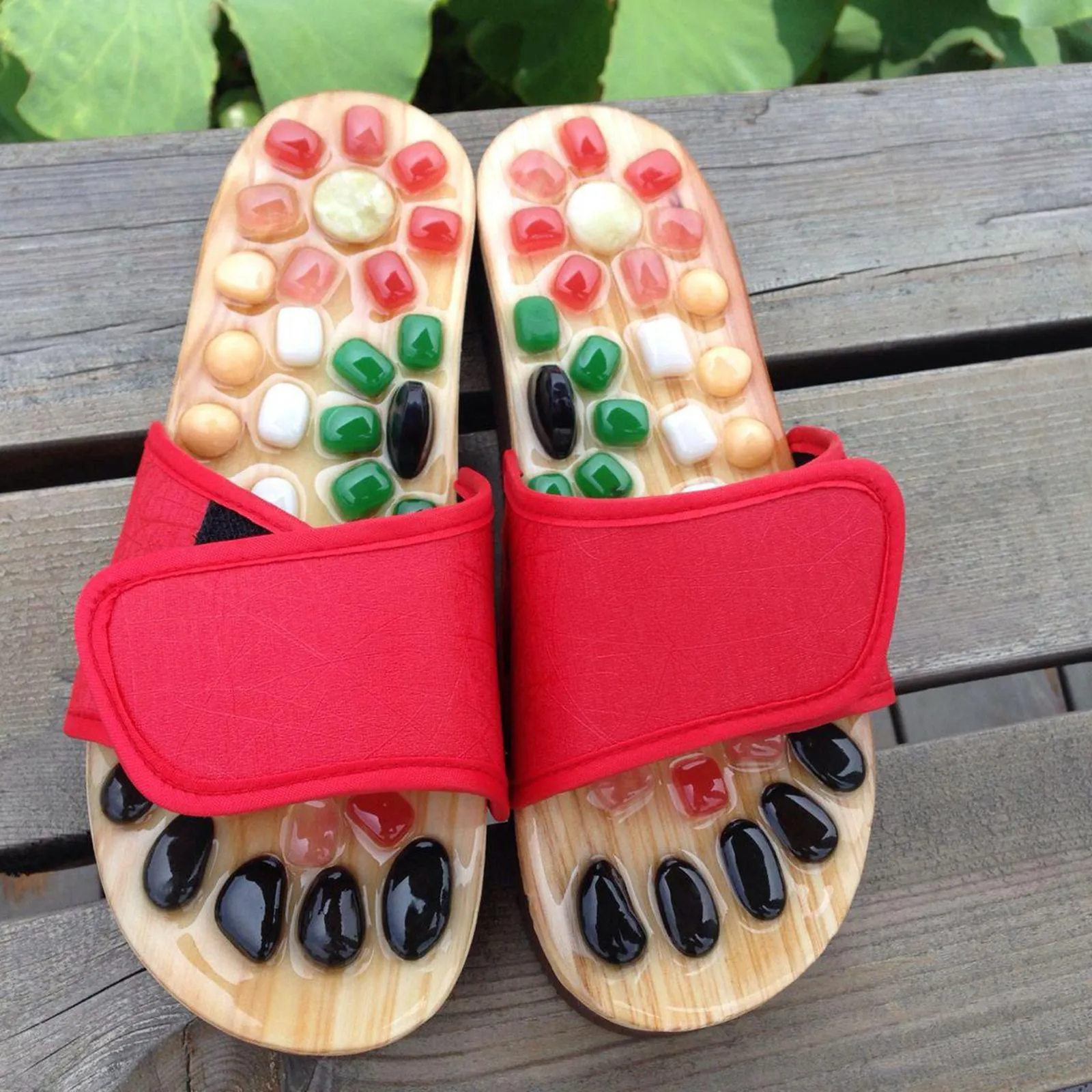 Premium Reflexology Foot Massager Sandals - Adjustable Acupressure Slippers for Stress Relief and Comfort - Non-Slip EVA Design, Easy to Clean, Fits Men and Women