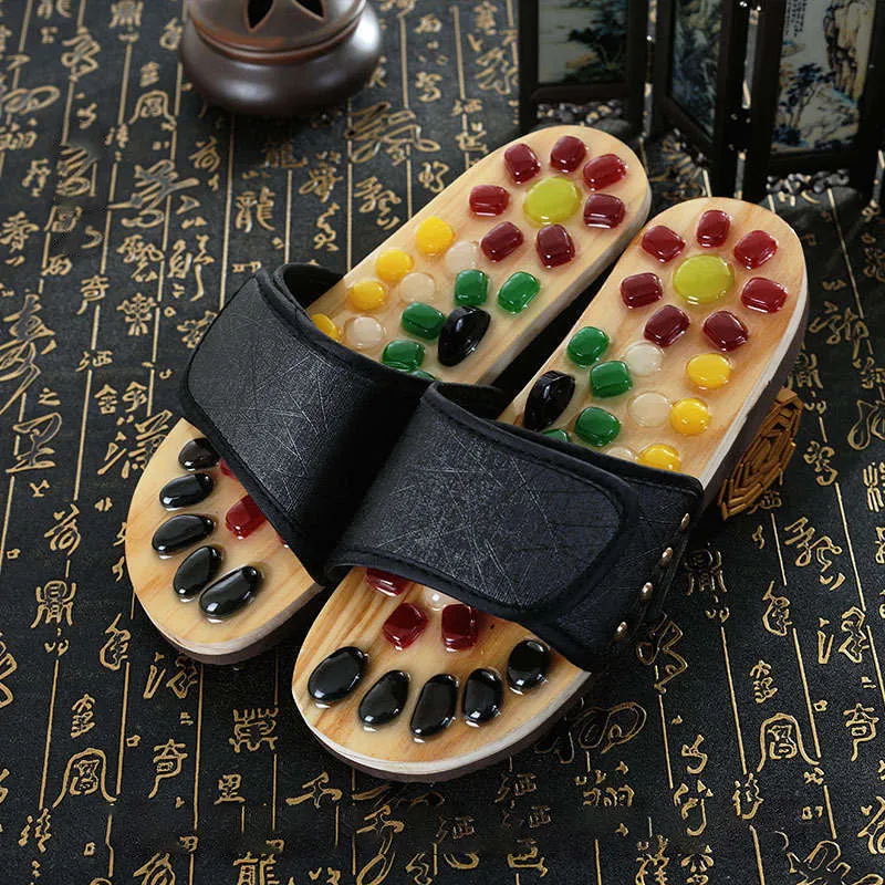Premium Reflexology Foot Massager Sandals - Adjustable Acupressure Slippers for Stress Relief and Comfort - Non-Slip EVA Design, Easy to Clean, Fits Men and Women