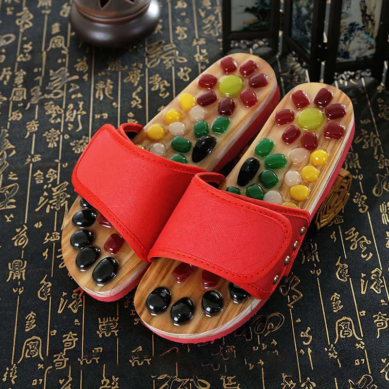 Premium Reflexology Foot Massager Sandals - Adjustable Acupressure Slippers for Stress Relief and Comfort - Non-Slip EVA Design, Easy to Clean, Fits Men and Women