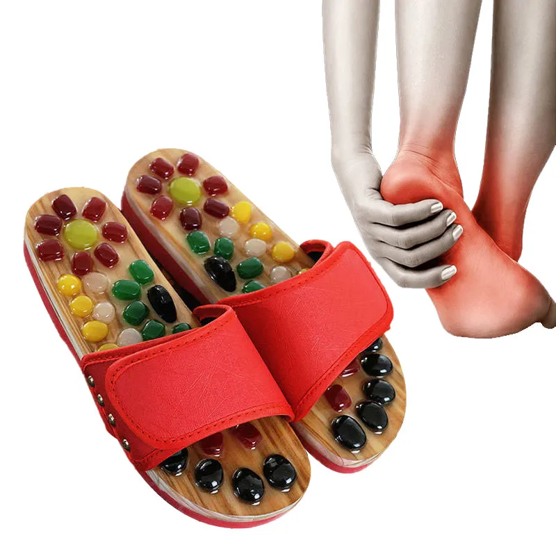Premium Reflexology Foot Massager Sandals - Adjustable Acupressure Slippers for Stress Relief and Comfort - Non-Slip EVA Design, Easy to Clean, Fits Men and Women