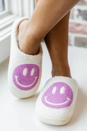 Purple Smiley Slippers